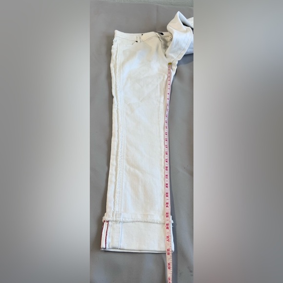 Karl Lagerfeld White Brand New Jeans Size 4 Side Fringe bottom hem Women’s - Picture 2 of 10